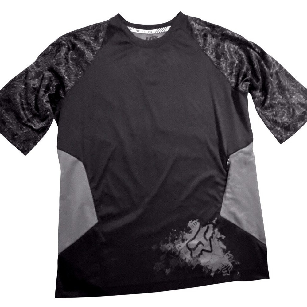 Fox Racing Shirt Mens Medium Short Sleeve Zip Pocket Mesh Airflow MTB Motocross